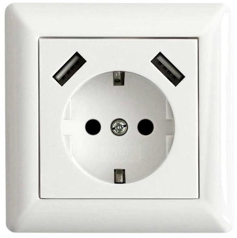 LEDmaxx 106648 1 részes Süllyeszthető dugalj USB-vel, Gyermekvédelem Fehér