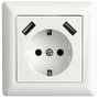 LEDmaxx 106648 1 részes Süllyeszthető dugalj USB-vel, Gyermekvédelem Fehér bélyegkép