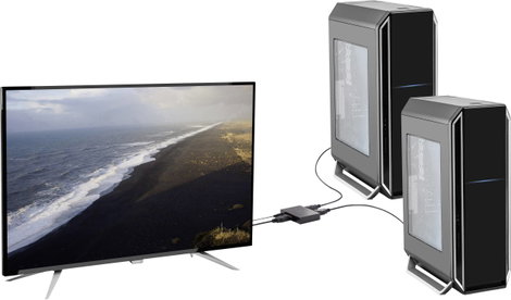 2 portos DisplayPort switch, bidirekcionális, 3840x2160px, Renkforce 7. kép