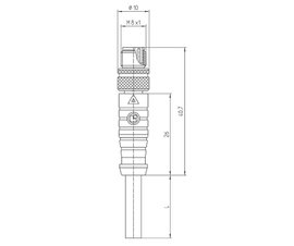 Lutronic 1054 Érzékelő-/működtető összekötő, konfekcionált M8 Dugó, egyenes 2.00 m Pólusszám: 4 1 db