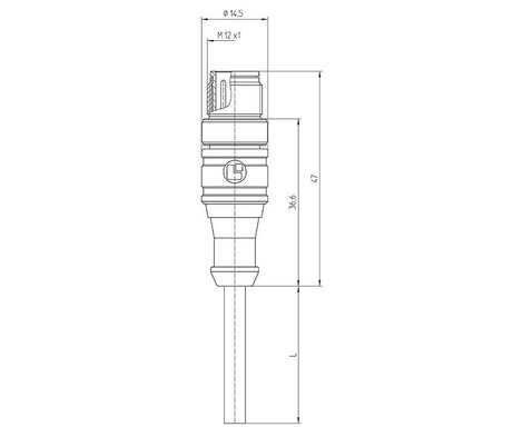 Lutronic 1083 Érzékelő-/működtető összekötő, konfekcionált M12 Dugó, egyenes 2.00 m Pólusszám: 4 1 d 3. kép