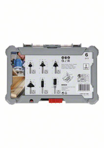 Perem- és élmaró szett, 6 mm-es szár, 6 db Bosch 2 607 017 468 4. kép