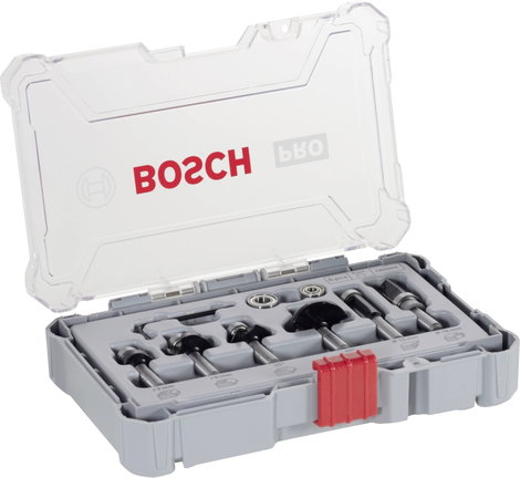 Perem- és élmaró szett, 8 mm-es szár, 6 db Bosch Accessories 2607017469