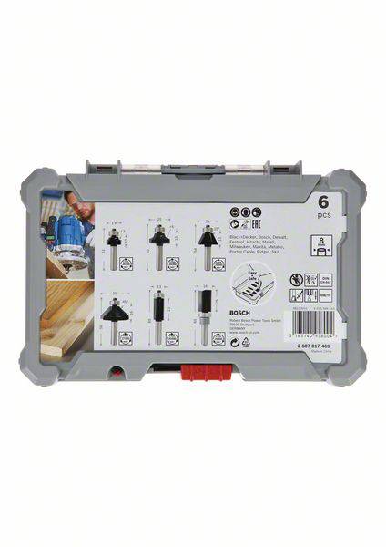 Perem- és élmaró szett, 8 mm-es szár, 6 db Bosch Accessories 2607017469 4. kép