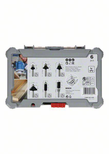 Perem- és élmaró szett, 1/4 hüvelykes szár, 6 db Bosch Accessories 2607017470 2. kép