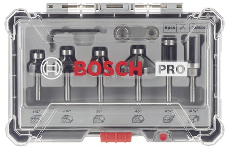 Perem- és élmaró szett, 1/4 hüvelykes szár, 6 db Bosch Accessories 2607017470 3. kép