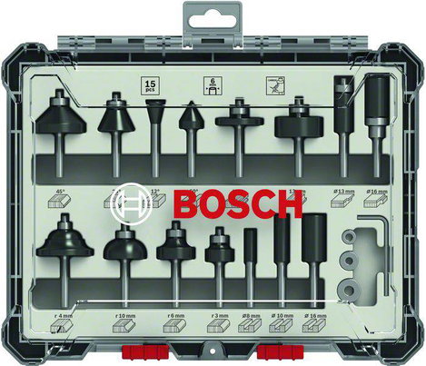 Alakmaró készlet, 6 mm-es szár, 15 részes, Bosch Accessories 2607017471 2. kép