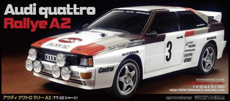 Tamiya 1:10 RC modellautó Elektro Közúti modell Audi Quattro Rally Brushed 4WD építőkészlet TT-02 2. kép