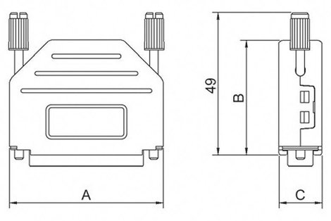 encitech DPPK09-FMR-K 6353-0143-01 D-SUB ház Pólusszám: 9 100% poliészter 180 ° Piros 1 db 2. kép