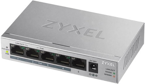 ZyXEL GS1005HP-EU0101F Hálózati switch 5 port 2000 MBit/s PoE funkció