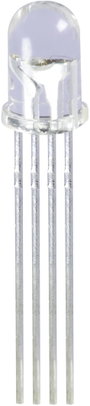 Színes LED piros/kék/zöld Kerek 5 mm 200/300/1300 mcd 60° 20 mA 1,95/3,3/3,3 V Kingbright L-154A4SUR bélyegkép