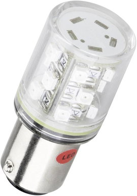 BA 15d foglalatú LED jelzőlámpa 15 db szuperfényes LED-del sárga 24 V DC/AC Barthelme 52190212