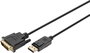 DisplayPort / DVI csatlakozókábel, 1x DisplayPort dugó - 1x DVI dugó, 1,8 m, fekete, Digitus bélyegkép