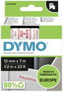 DYMO feliratozószalag D1, 12mm, fehér/piros, S0720550 bélyegkép