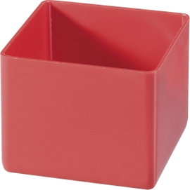 1 részes műanyag alkatrésztároló betét, piros, 54 x 54 x 45 mm, Hünersdorff 622100