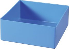 1 részes műanyag alkatrésztároló betét, kék, 108 x 108 x 45 mm, Hünersdorff 622300