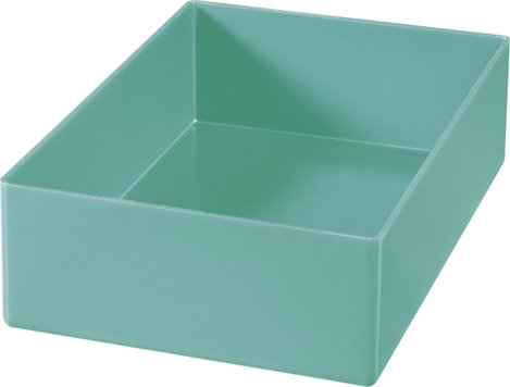 1 részes műanyag alkatrésztároló betét, zöld, 162 x 108 x 45 mm, Hünersdorff 622400