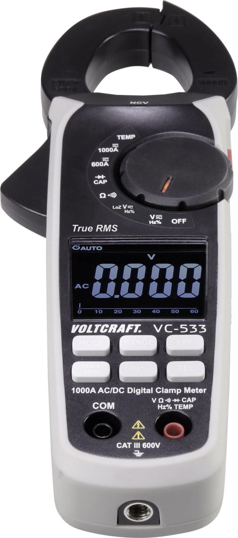 Lakatfogó, AC/DC árammérő CAT III 600 V 1000 A, Voltcraft VC-533 18. kép