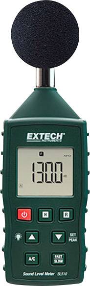 Extech Zajszintmérő SL510 35 - 130 dB 31.5 Hz - 8000 Hz Kalibrált Gyári standard (tanusítvány nélkül