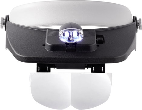 Fejpántos nagyító LED-es fényszóróval, 1,2x, 1,8x, 2,5x, 3,5x, Toolcraft TO-5137803 2. kép