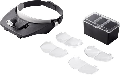Fejpántos nagyító LED-es fényszóróval, 1,2x, 1,8x, 2,5x, 3,5x, Toolcraft TO-5137803 5. kép