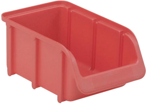 Üres tároló doboz, csavartartó doboz 165 mm x 100 mm x 75 mm piros színű Alutech