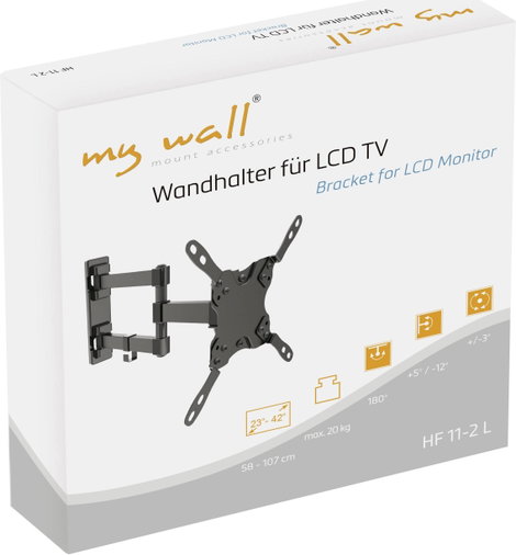 Forgatható TV tartó fali konzol 58,4 - 106,7 cm 23 - 42 My Wall HF 11-2 L 2. kép