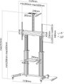 Gurulós TV tartó állvány, TV kocsi, dönthető, 152,4 - 254 cm (60-100), SpeaKa Professional PREM-LINE 7. bélyegkép