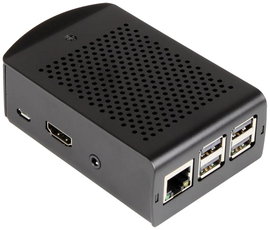 Joy-it rb-alucase+06 SBC ház Alkalmas: Raspberry Pi rögzítő fülekkel Fekete