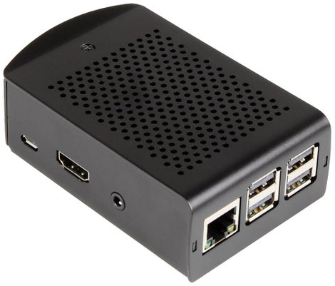 Joy-it rb-alucase+06 SBC ház Alkalmas: Raspberry Pi rögzítő fülekkel Fekete