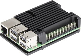 Joy-it ARMOR Case BLOCK SBC ház Alkalmas: Raspberry Pi Passzív hűtővel Fekete