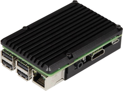 Joy-it ARMOR Case BLOCK SBC ház Alkalmas: Raspberry Pi Passzív hűtővel Fekete 2. kép