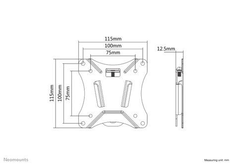 Neomounts NM-W25BLACK TV fali tartó 25,4 cm (10) - 76,2 cm (30) Merev 6. kép