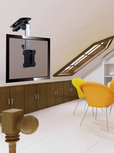 Mennyezeti TV tartó konzol 43 - 94 cm 17 - 37, dönthető, forgatható, SpeaKa Professional 629563 4. kép