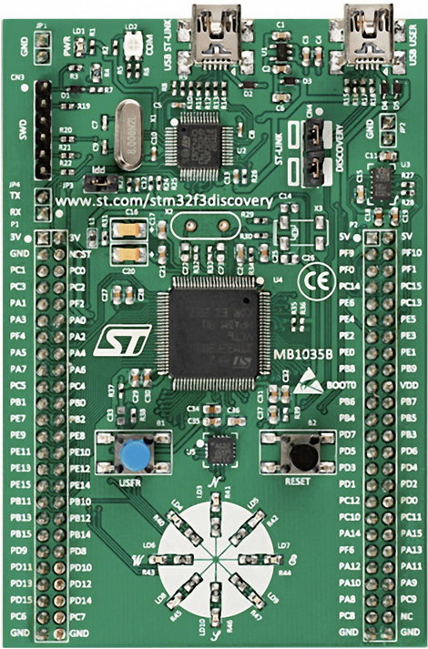 Fejlesztő készlet STM32 F3 sorozathoz STM32F303 MCU-val, STMicroelectronics STM32F3DISCOVERY