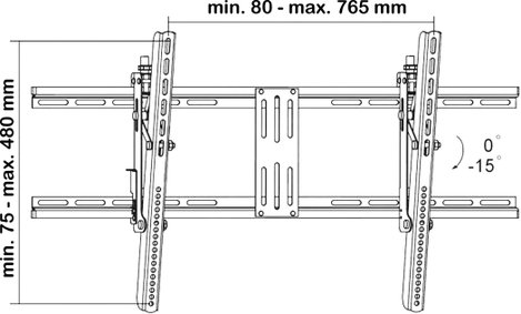 Dönthető TV tartó fali konzol 81 - 160 cm 32 - 63 75 kg SpeaKa Professional 989273 7. kép