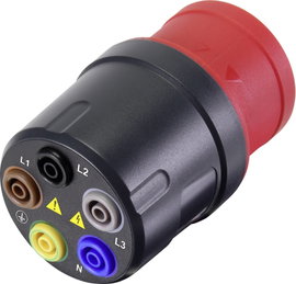 Háromfázisú mérőadapter CEE dugó 16 A 5 pól. alj - 4 mm-es biztonsági alj Voltcraft VMA-3L