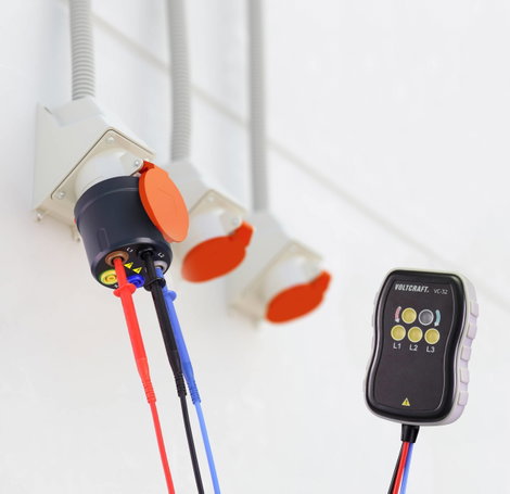 Háromfázisú mérőadapter CEE dugó 16 A 5 pól. alj - 4 mm-es biztonsági alj Voltcraft VMA-3L 2. kép