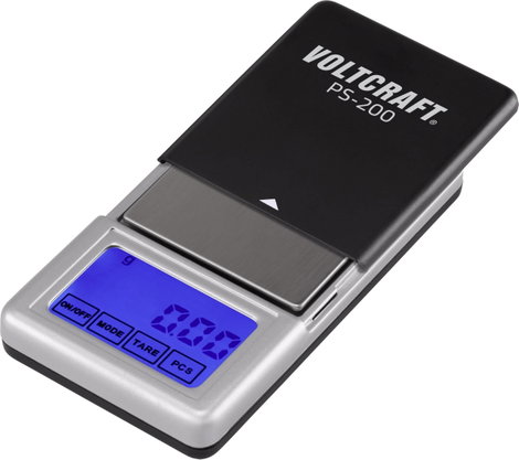 VOLTCRAFT VC-8912595 PS-200 Zsebmérleg Mérési tartomány (max.) 200 g Leolvashatóság 0.01 g Elemekről 10. kép