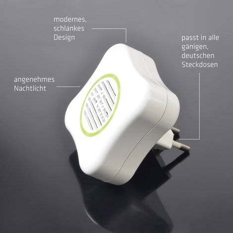 Elektromos szúnyogriasztó éjszakai fénnyel 65 x 65 x 68 mm fehér Gardigo Mosquito-Repellent LED 6699 4. kép