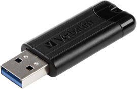 Verbatim Pin Stripe 3.0 USB stick 128 GB Fekete 49319 USB 3.2 (1. generáció) (USB 3.0)