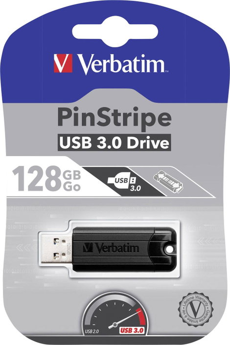 Verbatim Pin Stripe 3.0 USB stick 128 GB Fekete 49319 USB 3.2 (1. generáció) (USB 3.0) 5. kép