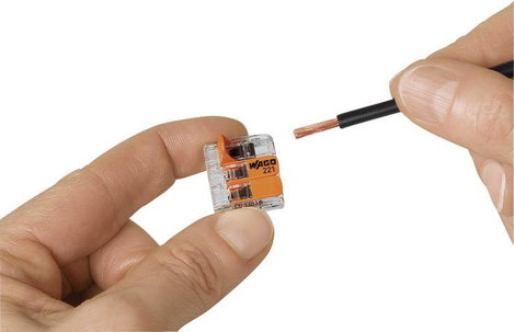 WAGO 221-615 221 Vezetékösszekötő hajlékony: 0.50-6 mm² merev: 0.50-6 mm² Pólusszám: 5 1 db Átlátszó 10. kép