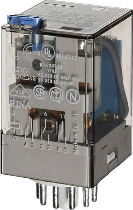 Finder 60.13.9.024.0070 Dugaszrelé 24 V/DC 10 A 3 váltó 1 db