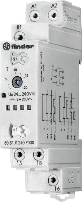 Finder 80.51.0.240.P000 80.51.0.240.P000 Időrelé Multifunkció 1 db Időtartomány: 0.1 mp - 24 óra 1 v