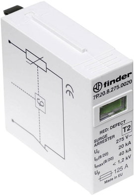 Finder 7P.20.8.275.0020 7P.20.8.275.0020 Dugaszolható túlfeszültség levezető Túlfeszültség elleni vé
