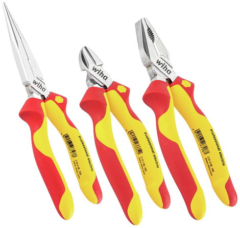 VDE szigetelt villanyszerelő fogó készlet, 3 részes Wiha Professional electric 26852