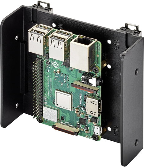 Renkforce DIN-Rail tartó Alkalmas: Raspberry Pi, Arduino, Banana Pi Profilsínre szereléshez Fekete