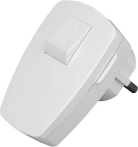 Szerelhető hálózati dugó kapcsolóval, műanyag, 230 V, fehér, IP20, Kopp 170402006