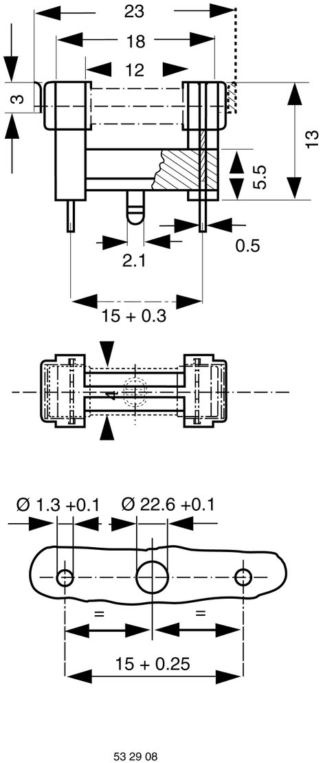 Biztositéktartó 5x20 mm nyáklapra 2. kép